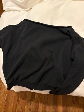 Classic Black Off Shoulder Crewneck Sweatshirt